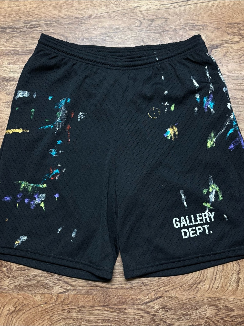 GALLERY DEPT. Black Studio Gym Shorts Men’s Size XL Hand Painted Japanese Mesh